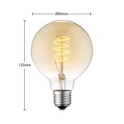 Lucande LED lamp E27 G95 4W 2.700 K dimbaar amber