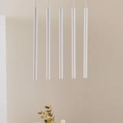 Thin hanglamp, wit, 5-lamps, linear