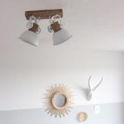 Plafondspot Gearwood, 2-lamps, wit