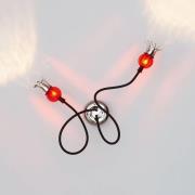 serien.lighting Poppy Deck, 2-lamps zwart/ruby rood