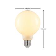 LED lamp E27 8W 2.700K G95 bol dimbaar opaal per 3