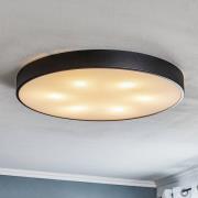 Plafondlamp Cleo met glazen diffusor, zwart Ø 78cm