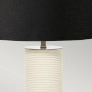 Textiel-tafellamp Ripple voet wit/kap zwart