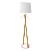 Vloerlamp Zazou LS, textiel-kap, roze lamphouder