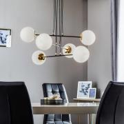 Hanglamp Ognis 6, 6-lamps, zwart/goud