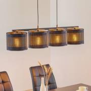 Hanglamp Tago, 4-lamps, zwart/goud