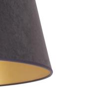 Lampenkap Cone hoogte 25,5 cm, grafiet/goud