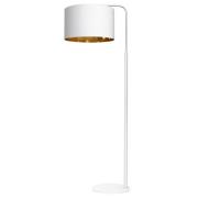 Vloerlamp Soho, cilindervormig, gebogen, wit/goud