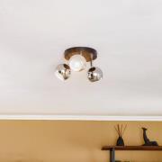 Cornet plafondspot, 3-lamps rond zwart/chroom