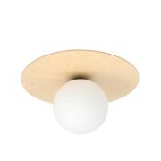 Plafondlamp Kenzo, rond, bruin/wit, 1-lamps
