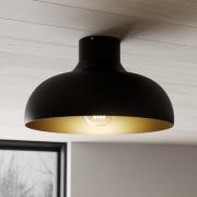 Plafondlamp Basca, buiten zwart, binnen goud