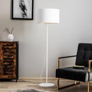 Vloerlamp Roller, wit/goud, hoogte 145 cm