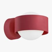 Wandlamp Mado van glas en staal, rood