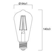 Sylvania E27 filament LED ST64 4W 2.700K 840 lm