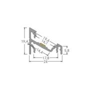 BRUMBERG aanbouw hoekprofiel, lengte 1 meter, aluminium