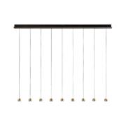 LED hanglamp Magnetic, lineair, 9-lamps, goud