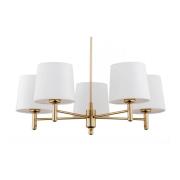 Hanglamp Polo Plus 5-lamps messing/crème