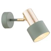 Destin wandspot, 1-lamp groen/messing