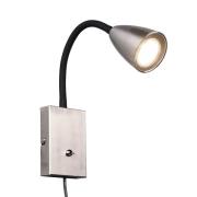 Wandlamp Wanda met stekker, mat nikkel