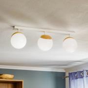 Plafondlamp Sfera 3-lamps direct lang glas/hout