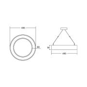 BRUMBERG Biro Cirkel Ring5 direct 45 cm Casambi zilver 4000K