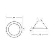 BRUMBERG Biro Cirkel Ring10 Ø 45cm omhoog/omlaag DALI zilver 4000K