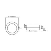 BRUMBERG Biro Cirkel Ring Plafond 25W Ø60 cm aan/uit zilver 830