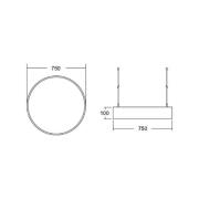 BRUMBERG Biro Circle LED Ø 75 cm direct DALI, zwart 4000 K