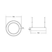 BRUMBERG Biro Cirkelring omhoog/omlaag Ø 75 75W aan/uit zilver 830