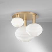 Ripple plafondlamp, goudkleurig/opaal, 3-lamps