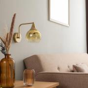 Wandlamp Monte van glas, 1-lamp, goud