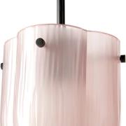 Gubi hanglamp Seine, antiek messing, koraalroze glas