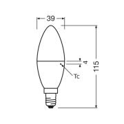 OSRAM LED Classic Star, kaars, mat, E14, 7,5 W, 4.000 K