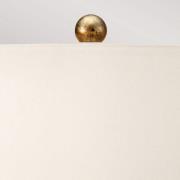 Amarilli tafellamp, brons, kap van wit textiel