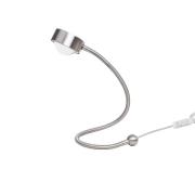 LightMe tafellamp Powerlens Snake, titaniumkleurig, flexibele arm