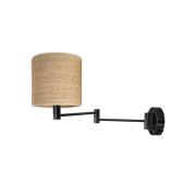 Wandlamp Solo, cilinder, jute licht