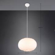 Harige hanglamp, Ø 50 cm, zandkleurig, synthetisch pluche