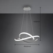 Hanglamp Course, mat nikkel, 4.000 K, Ø 60 cm, metaal