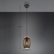 Bidar hanglamp, Ø 15 cm, zwart-goud, metaal