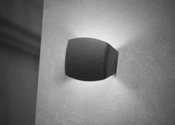 Buitenwandlamp Abram zwart/helder, 16 cm, R7s, CCT, omhoog/omlaag