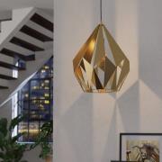 Hanglamp Carlton, 1-lamp, goud, Ø 38,5 cm