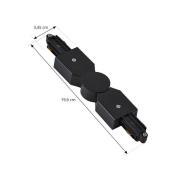 Lindby connector Linaro, zwart, verstelbaar, 1-fase