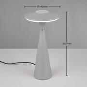 Torrez LED tafellamp, grijs, hoogte 28,5 cm, CCT