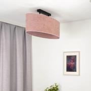 Euluna plafondlamp Celine, roze, chenille stof, lengte 80 cm