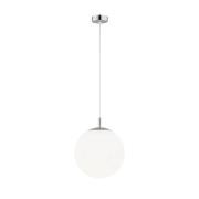 Bernike hanglamp, wit/chroom, glas, Ø 30 cm