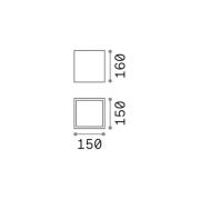 Ideal Lux downlight Techo IP54, antraciet, metaal 15 x 15 cm