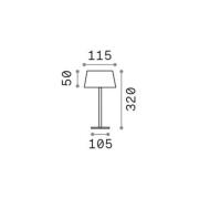 Ideal Lux LED oplaadbare buiten tafellamp Zuiver, wit metaal 32 cm