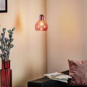 Hanglamp Mango, roze-transparant/zilver