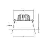 BRUMBERG Tirrel diepe LED inbouwspot aan/uit, 830, rond, aluminium