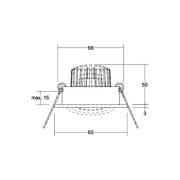 BRUMBERG inbouwspot Tirrel-R RC, ronde driver, structuur wit